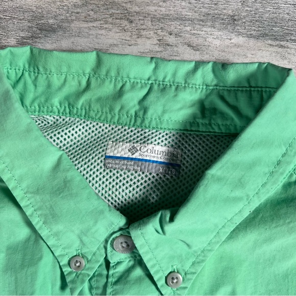 Columbia PFG Men’s Distant Water SS Green Button Shirt Fishing Size XL - Picture 4 of 6